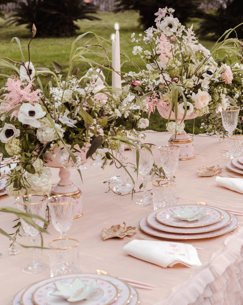 matrimonio romantico, mise en place